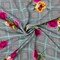 Black-Multi Rayon Floral Plaid Printed Challis Woven Fabric By the Yard